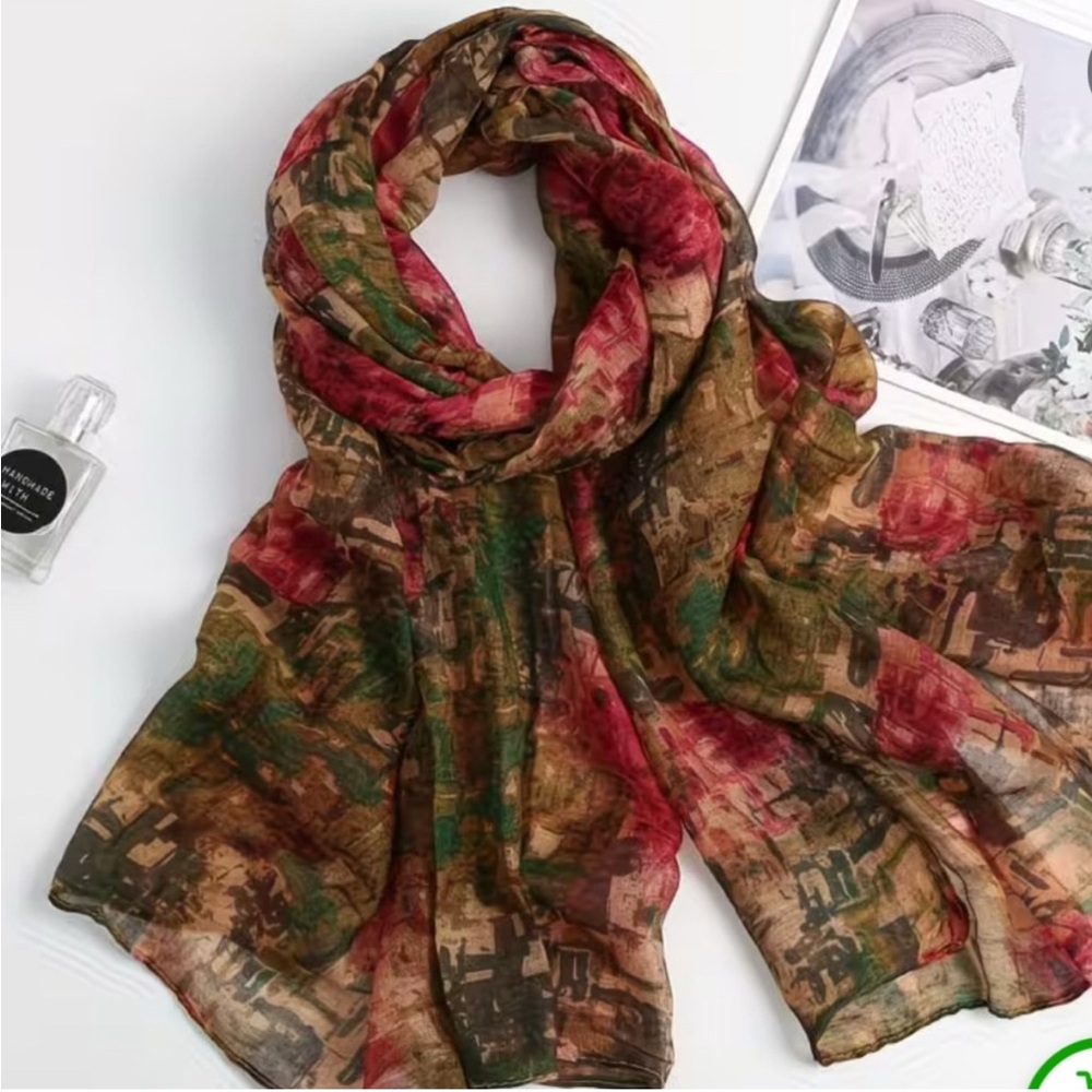Chic Multicolor Patterned Scarf - Picture 6 of 13